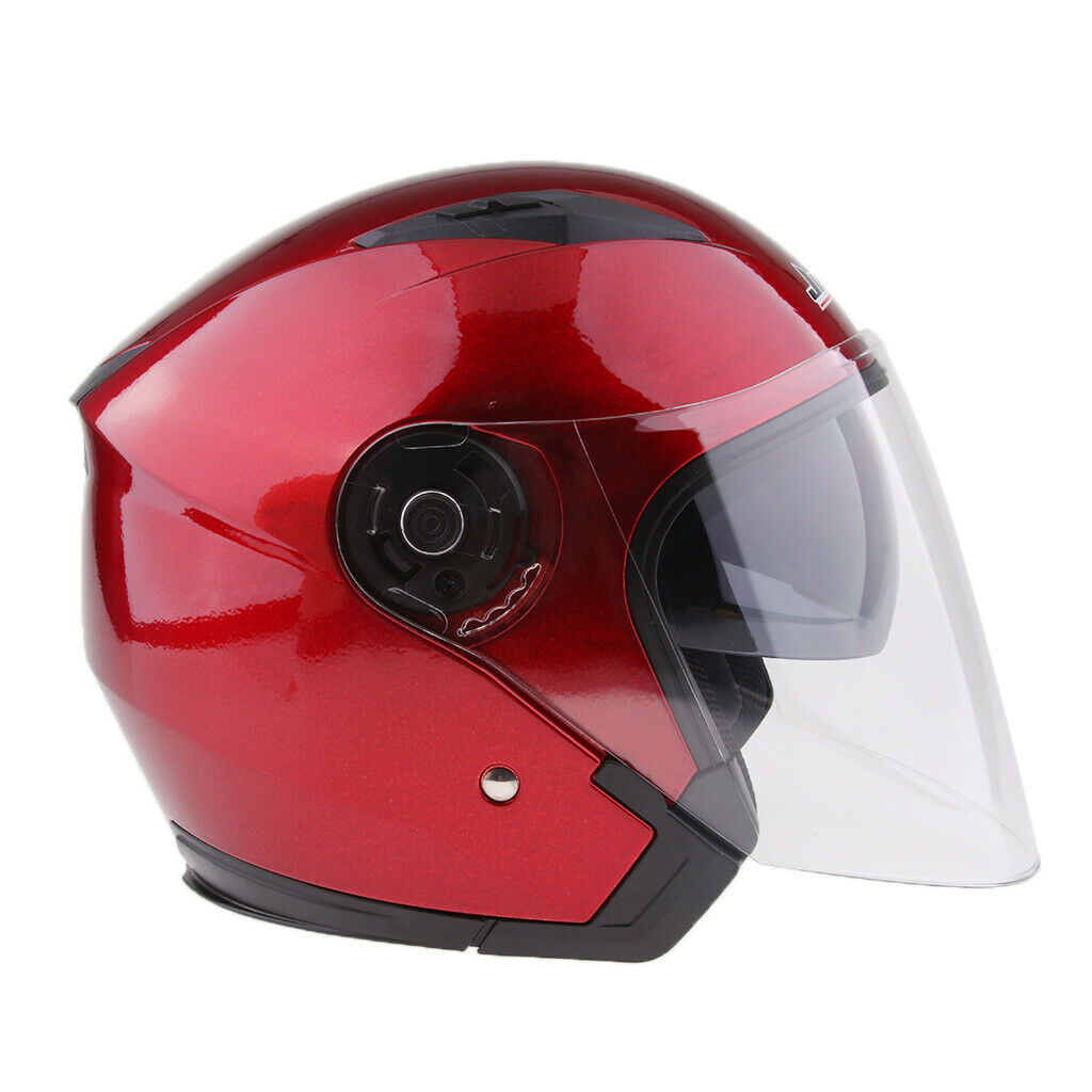 Motorcycle 3/4 Open Face Helmet Double Face Mirror Helmet Flip up Sun Shield