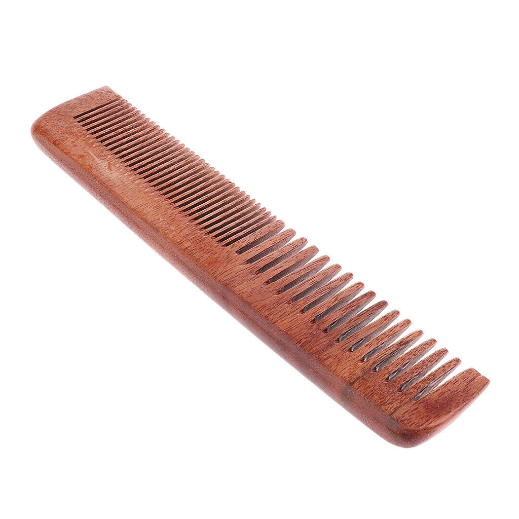 2pcs Premium Handmade Wide/Fine Teeth Wood Comb Pocket Hair Brush Men Gifts