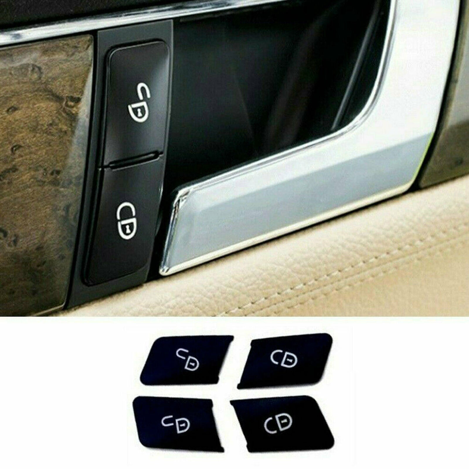 Car Door Lock Unlock Switch Button Cover Trims For Mercedes Benz Class W204 W212