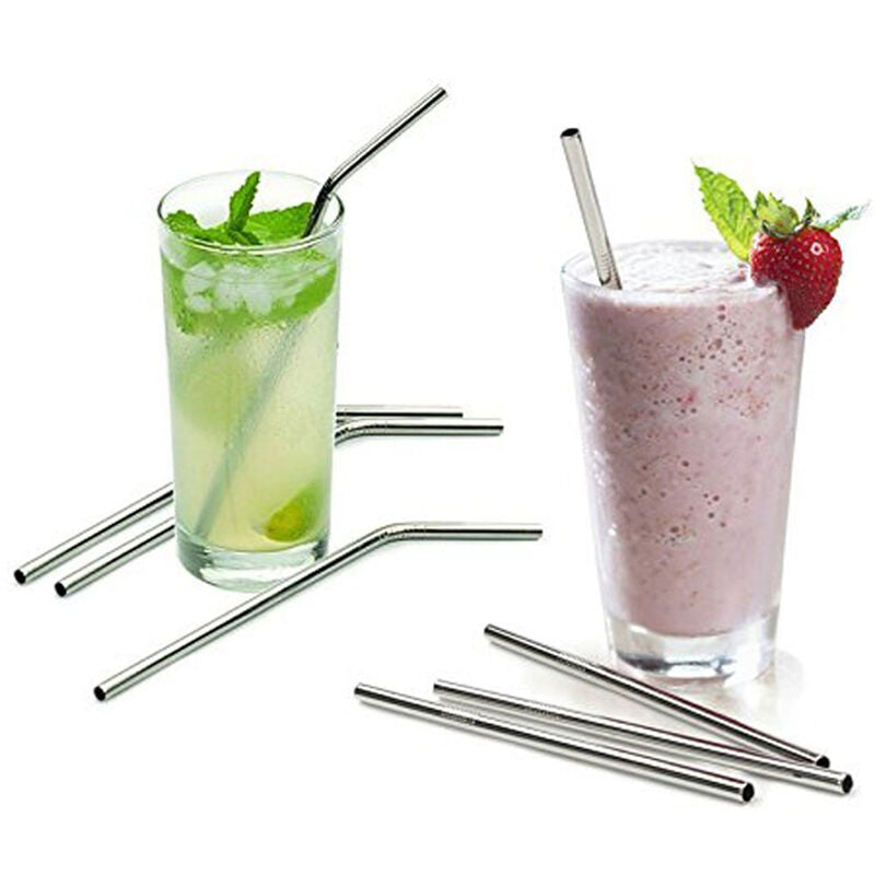 New Stainless Steel Straws Reusable 10.5 inch Extra Long Drinking Straws  Rf