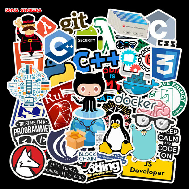 50Pcs Internet Java Stickers Programmer DIY Suitcase Laptop Guitar Car Dec _DD