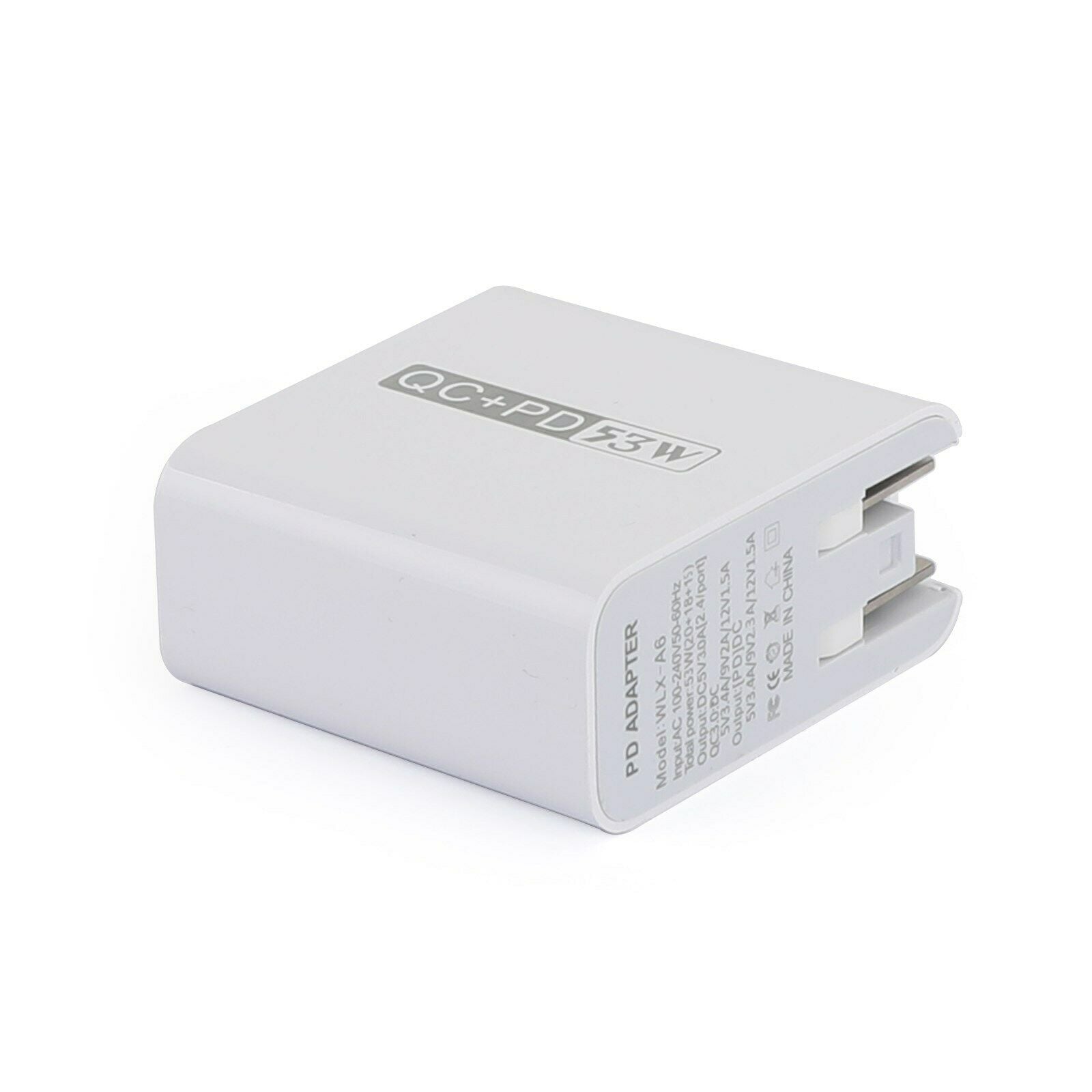 QC3.0 53W PD Fast Charging Charger 3 USB QC3.0 + 20W PD Port Type C US Plug