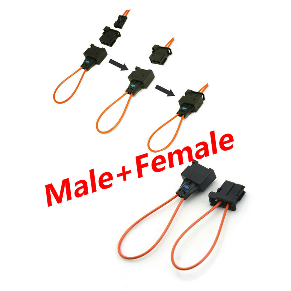 2 Sets Car Male & Female Plug Adapter Connectors Diagnostic Fiber Optic Bypass