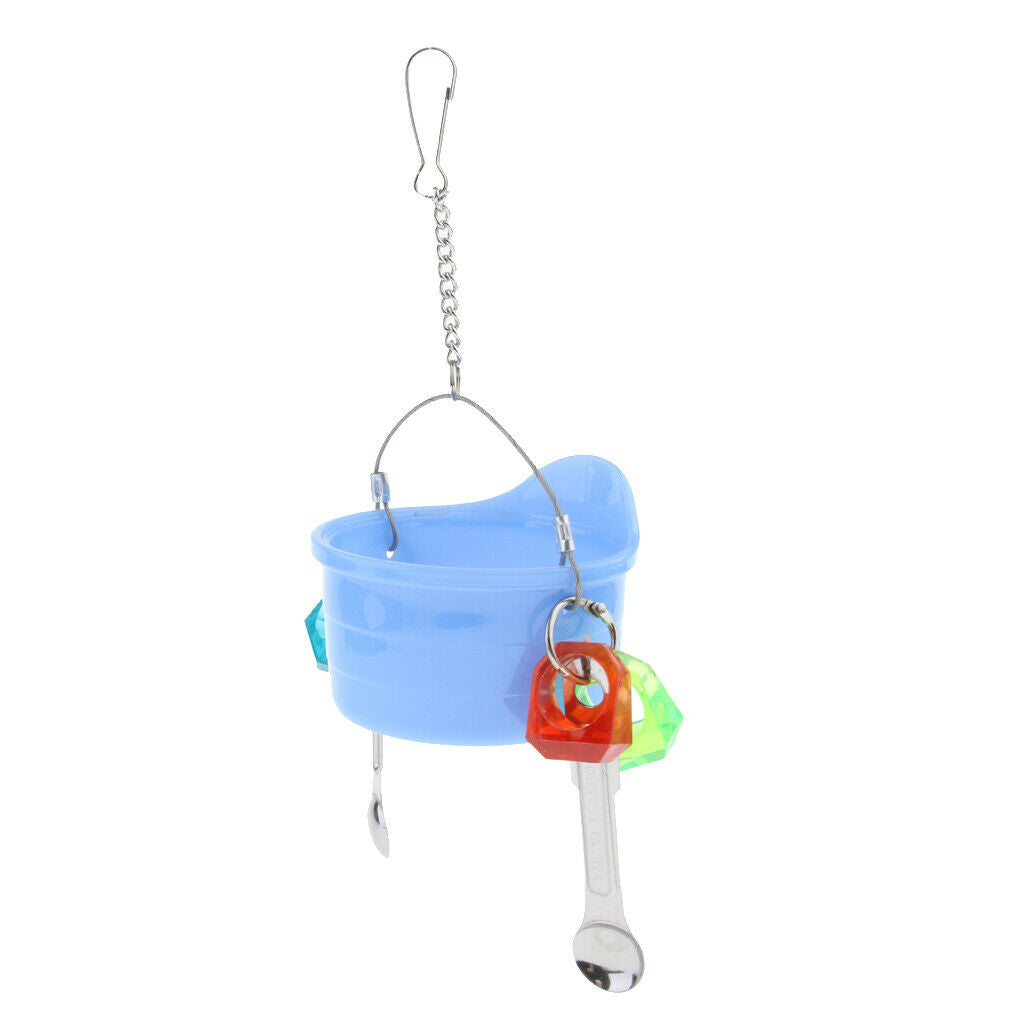 Fruit Vegetable Holder Cage Hanging Cup Bird Parrot Feeder Toys, For Parrot