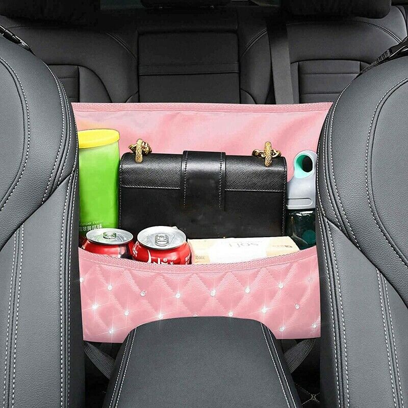 Car Handbag Holder Shining Diamond Seats Back Organizer Storage Ber Pets Kids W8