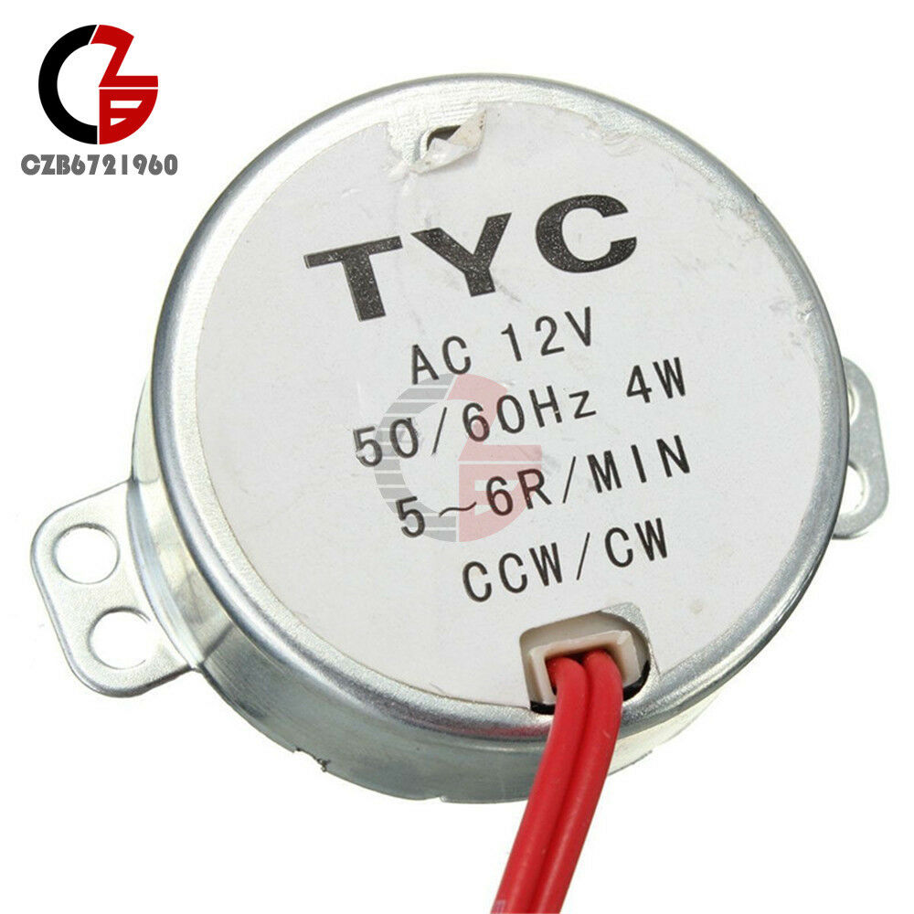 TYC-50 Synchronous Motor AC 12V 50/60Hz 5/6RPM CW/CCW 4W For Microwave Turntable