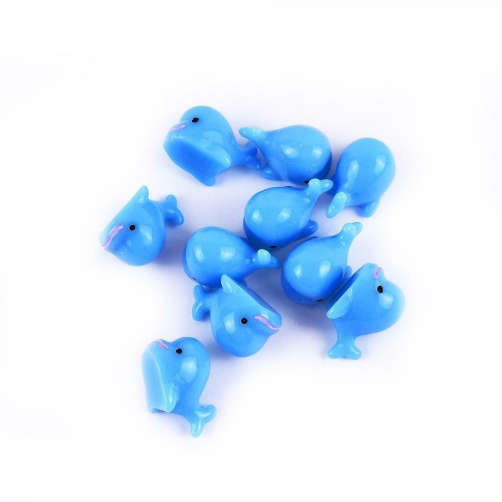 10pcs Aquarium Micro Landscape Decoration Fish Tank Ornament Dolphin Blue