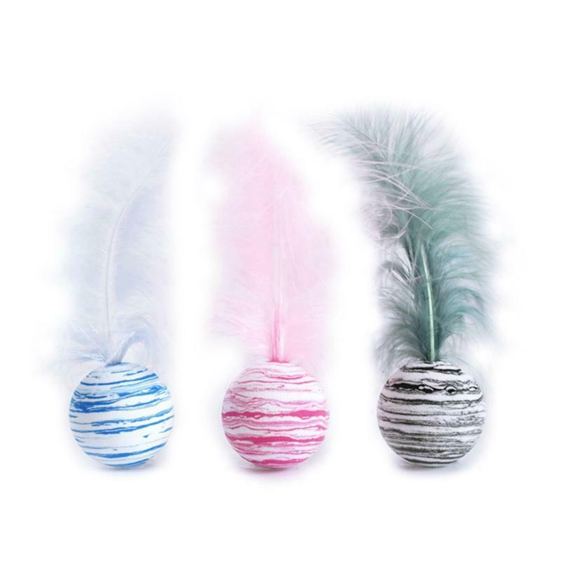 Cat Feather Toys Interactive Cat Chasing Toys for Indoor Cats Starry Sky Balls