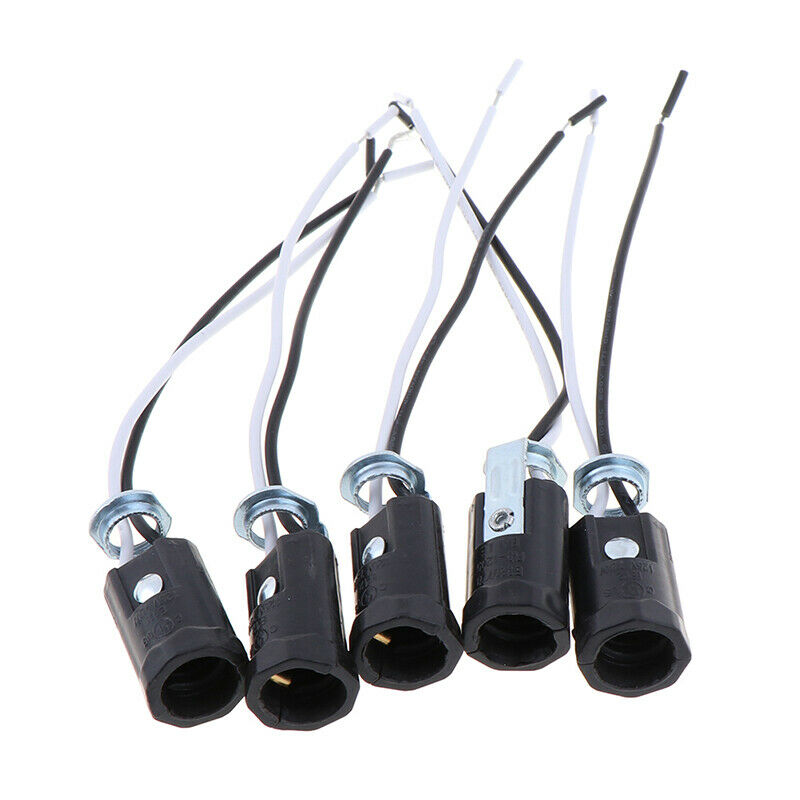 5Pcs Candelabra Base E12 Lamp Holder Light Sockets Keyless 6'' Wire L C DhL Pb