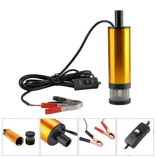 12V 38mm Golden Submersible Pumps Water Oil Fuel Transfer Refueling Detachable
