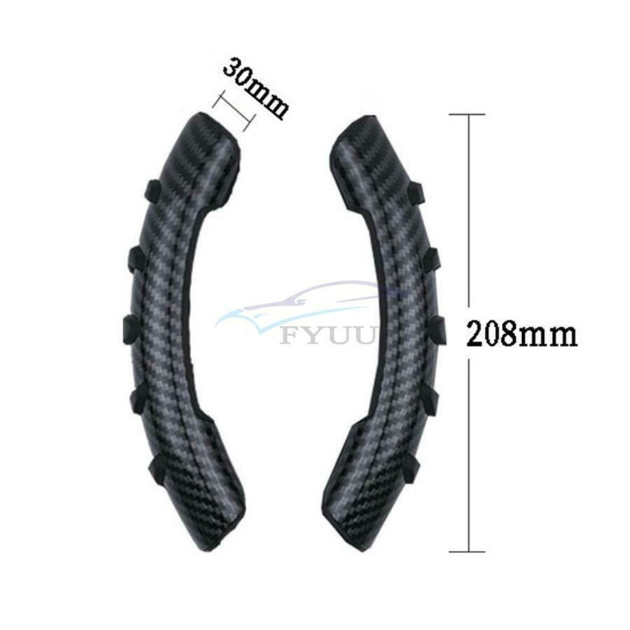 2 x Carbon Fiber Look Car Stylish Interior Non-Slip Steering Wheel Booster Cover