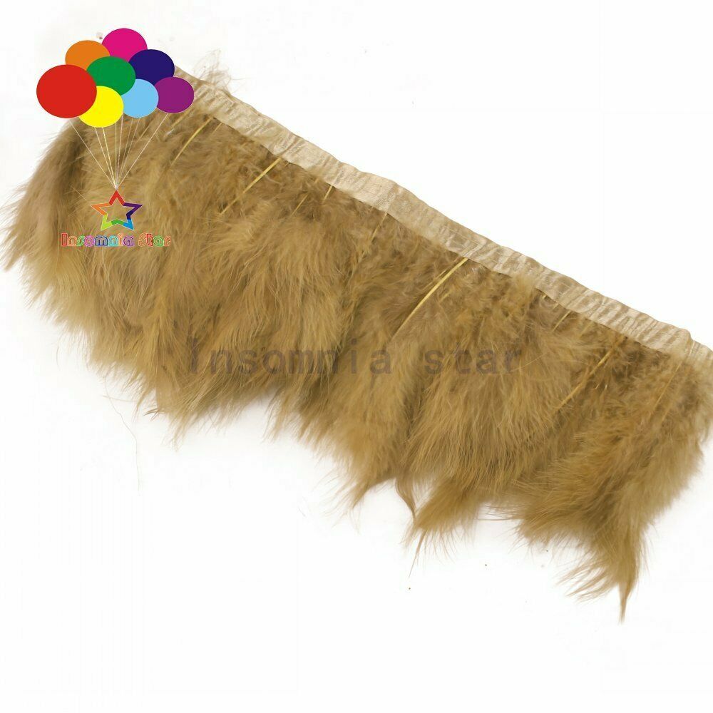 Amber 2 Meters Long 15-20cm Turkey Marabou Feather Trim Sewing Colored Craft