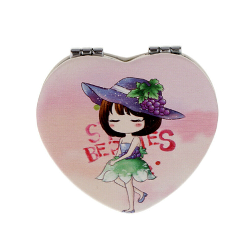 Random Mini Cute Pocket Makeup Mirror, Foldable Double-Sided Lady Travel