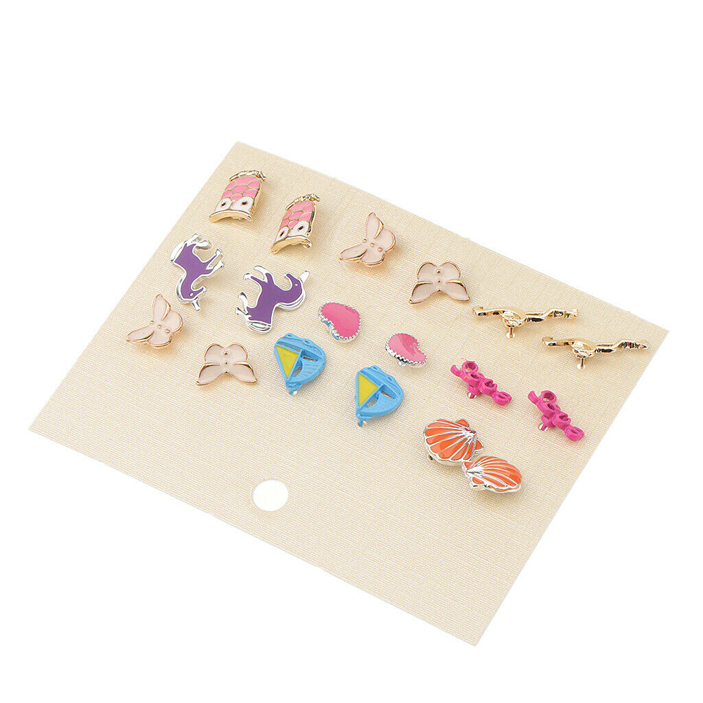 9 Pairs Cute Girl Animal Flamingo Veil Owl Butterfly Ear Set