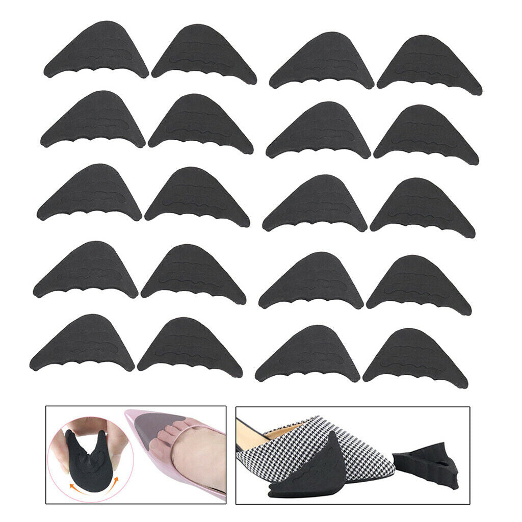 10 Pairs Forefoot Insert Pads Toe Filler Inserts Toe Plug Flats Sneakers
