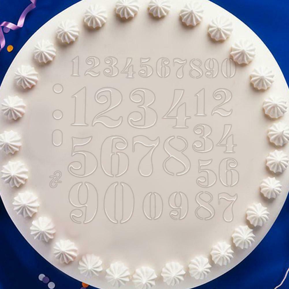 Plastic Numbers Painting Template DIY Cake Coffee Decor Spray Mold Stencil C#P5