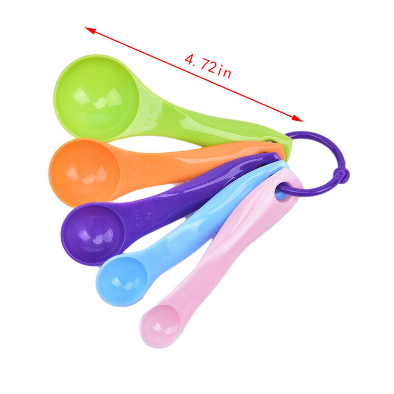 5pcs/set Measuring Spoons Colorful Plastic Sugar Cake Baking Sp..l8
