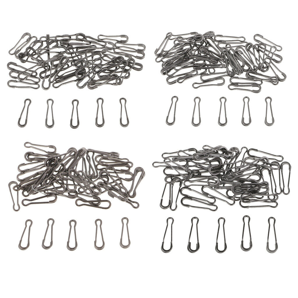 200pcs Baits Lures Clip Clip Precise lock Swivels Baits 17mm 20mm 24mm 29mm