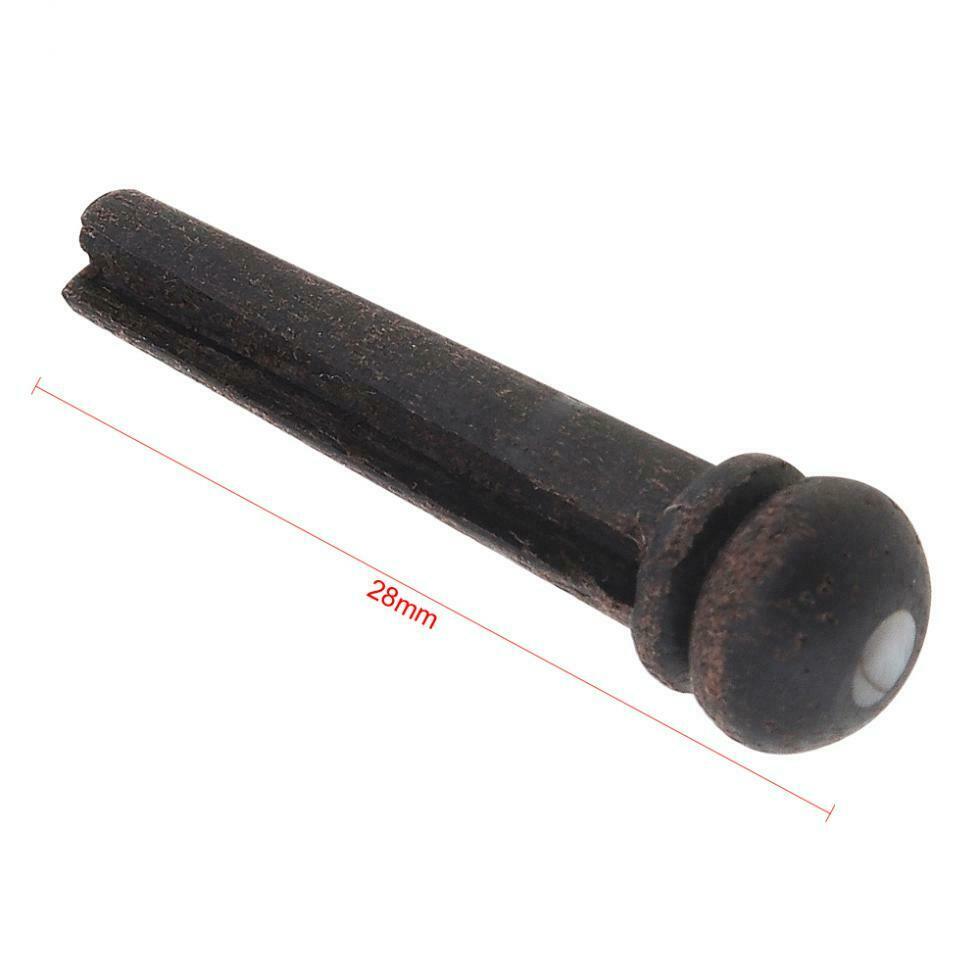 6pcs Rose Wood Folk  Acoustic Guitar Bridge Pins Plastic String End Peg Pack
