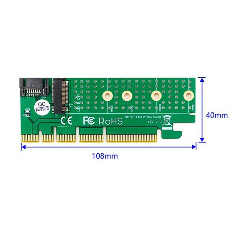 M.2 to SATA PCI-E KEY B SSD Adapter Converter Card SATA Cable Kit E3Q4