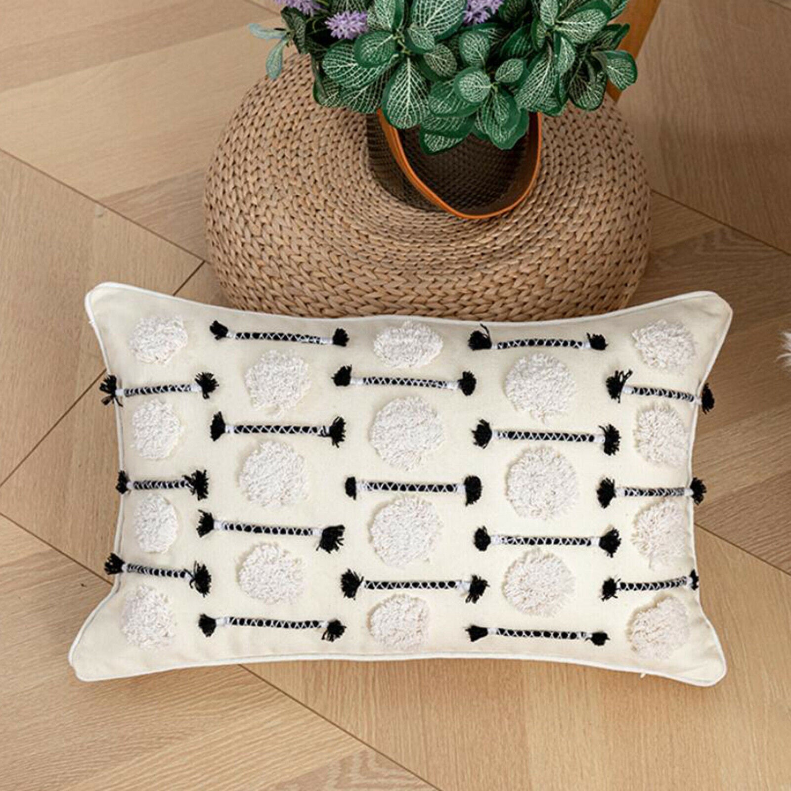 Short Plush Bohemia Throw Pillow Covers Tufted Pillowcases Car Bed Couch