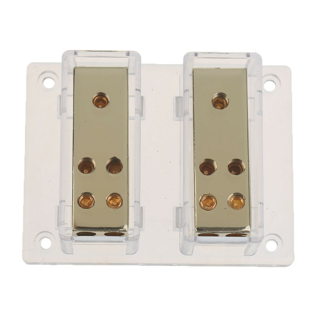 Two 4 Gauge to Eight 8 gauge 8 way Set Screw Ground Distribution Block AWG