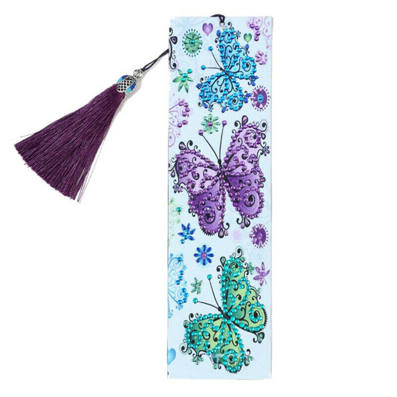 1pc Diamond Painting Colorful butterfly Bookmark Diamond Embroidery Cra.l8