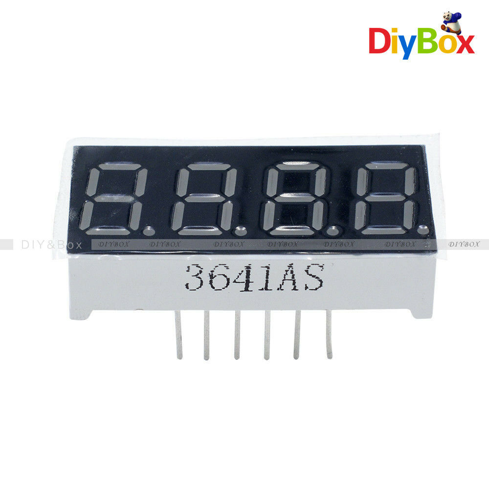 2PCS 0.36" 7 Segment 4 Digit Common Cathode 0.36" RED LED digital Display DIY
