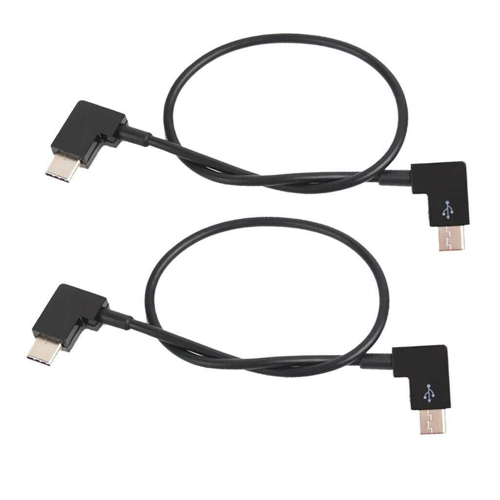 2 Pieces Right Angle USB Type-C Male to Male, Data Sync Extension Cable Short