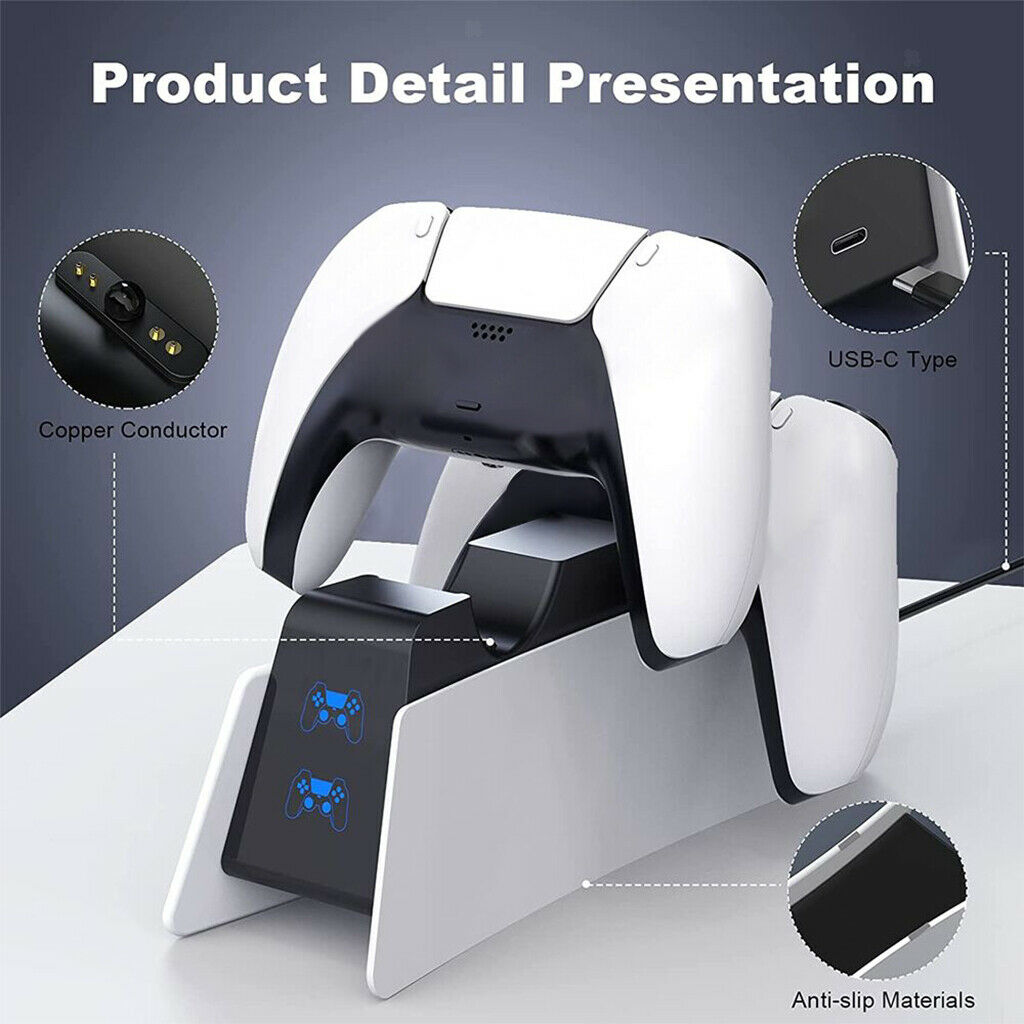 Controller Charger Station with LED Indicator For PS5 Controllers Gamepads