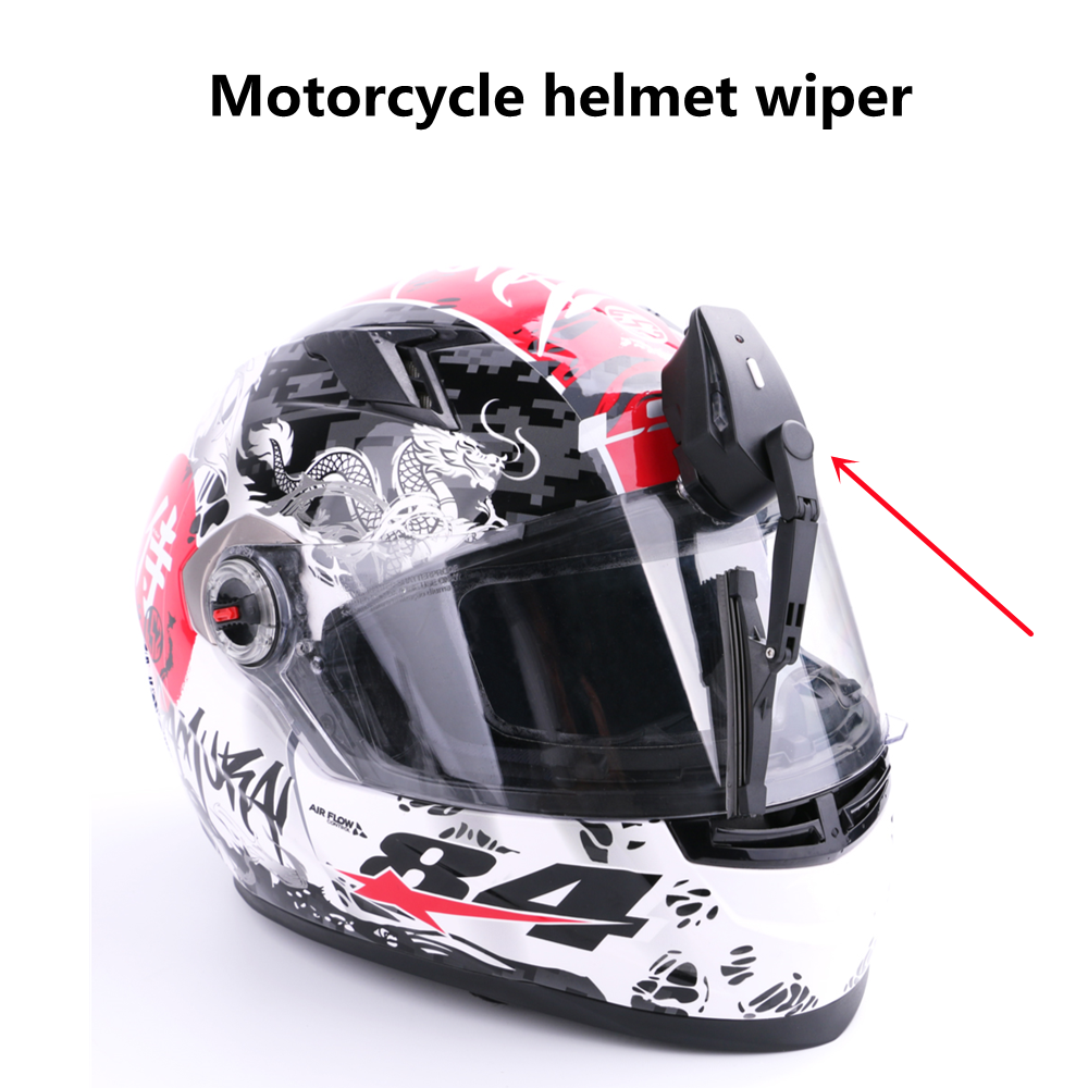 Universal Motorcycle Helmet Wiper Electric Wiper Compatible with Most Visor
