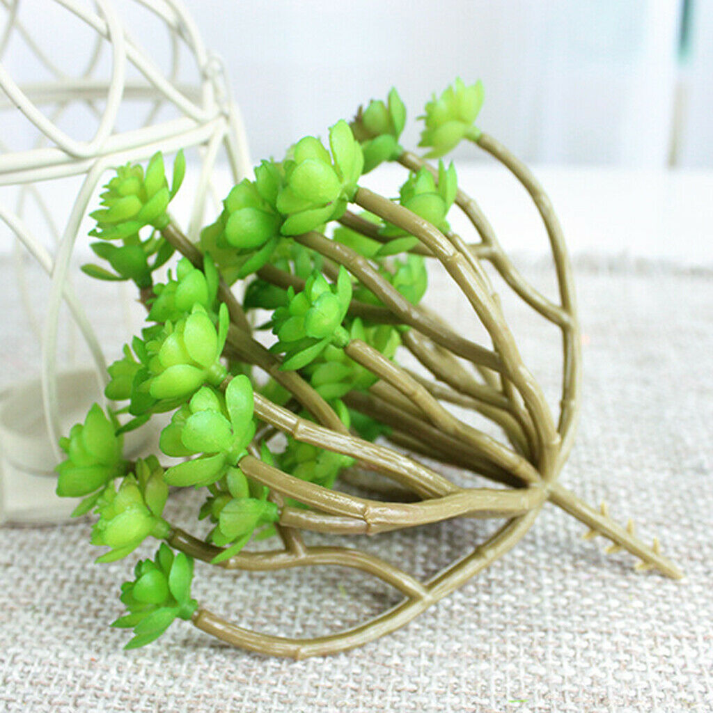2x Artificial Succulent Flower Floral Stem Plastic