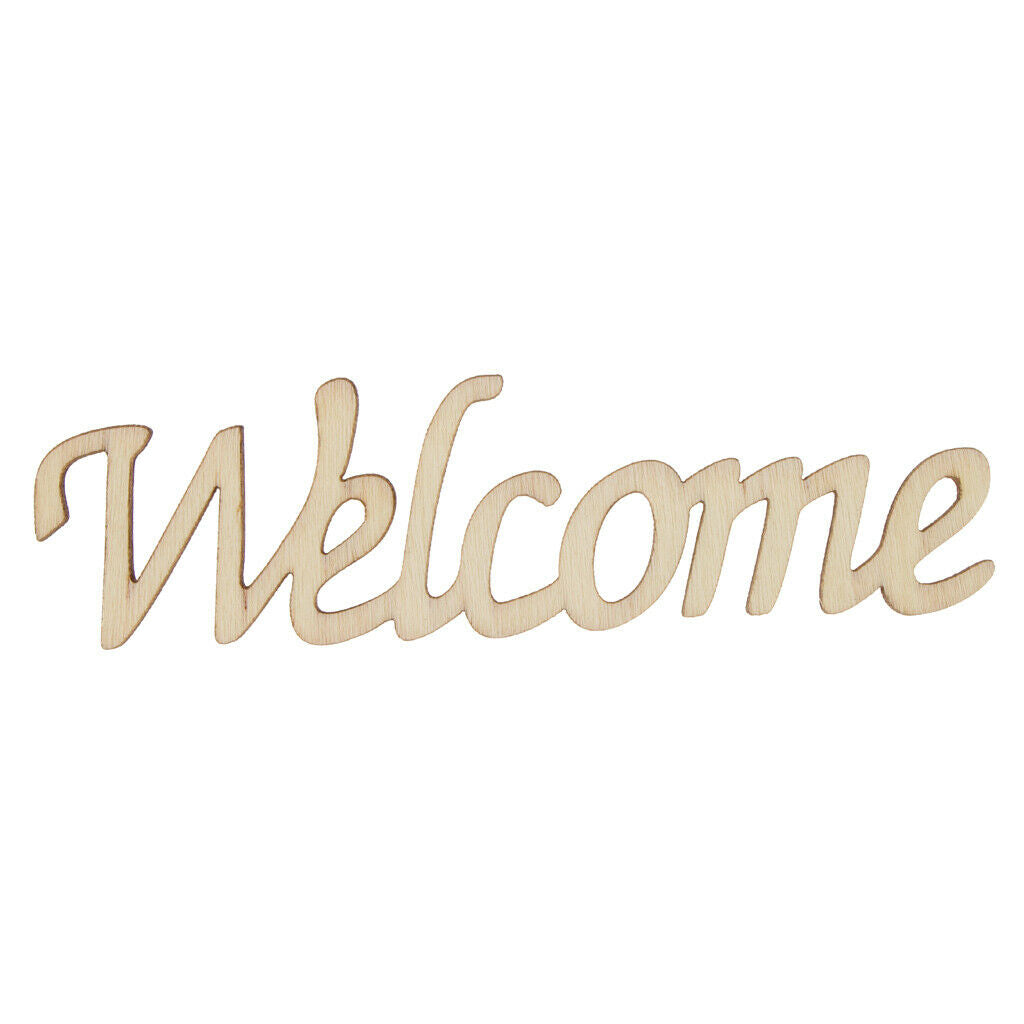 Welcome Wooden Craft Cut Wooden Pieces Card Making DIY Art Home Wall Decor