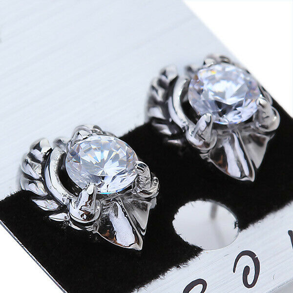Transparent Stainless Steel Rhinestone Ear Stud