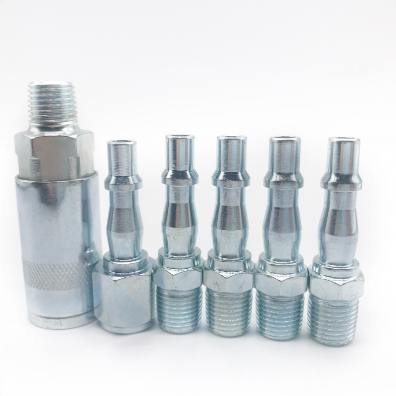 6Pcs 1/4 Inch Release Hose Compressor Connector Bsp Air Line Connector Connector