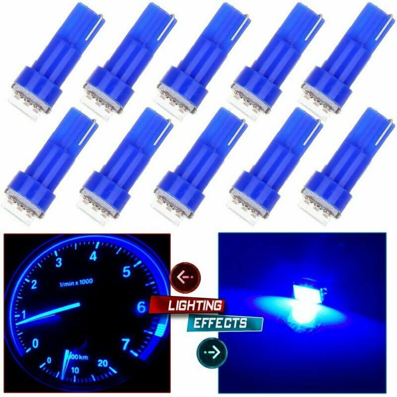 20PCS T5 Car SUV Dashboard Gauge Indicator 1-SMD LED Auto Wedge Light Bulbs Blue