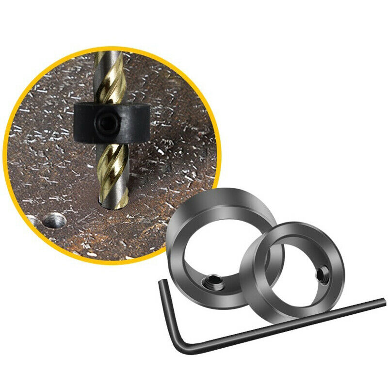 8pcs 3-16mm Woodworking Drill Locator Drill Bit Depth Stop Collars Ri.l8