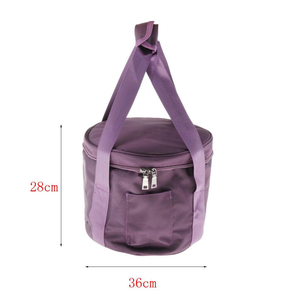 Practical Padded Singing Bowl Carrying Bag Holder Protector Round, Purple