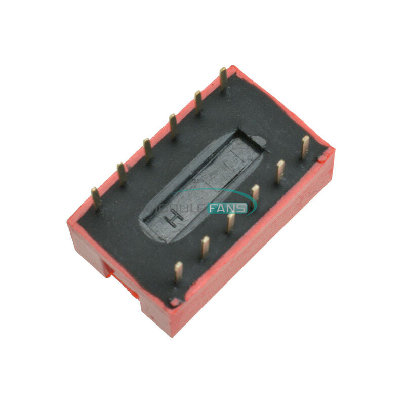 10pcs Pitch 6-Bit 6-Positions Way Slide Type DIP Switch Module NEW Red 2.54mm