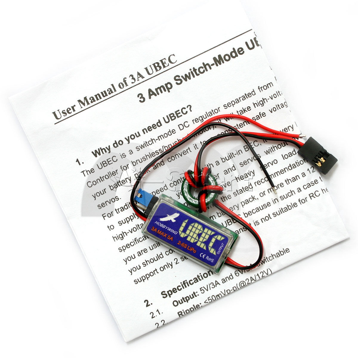 RC UBEC 5V 6V 3A Max 5A Switch Mode Lowest RF Noise BEC for RC Models HOBBYWING