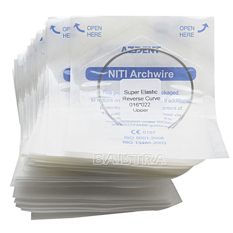 50 Packs AZDENT Dental Orthodontic Niti Reverse Curve Rectangular Arch Wires