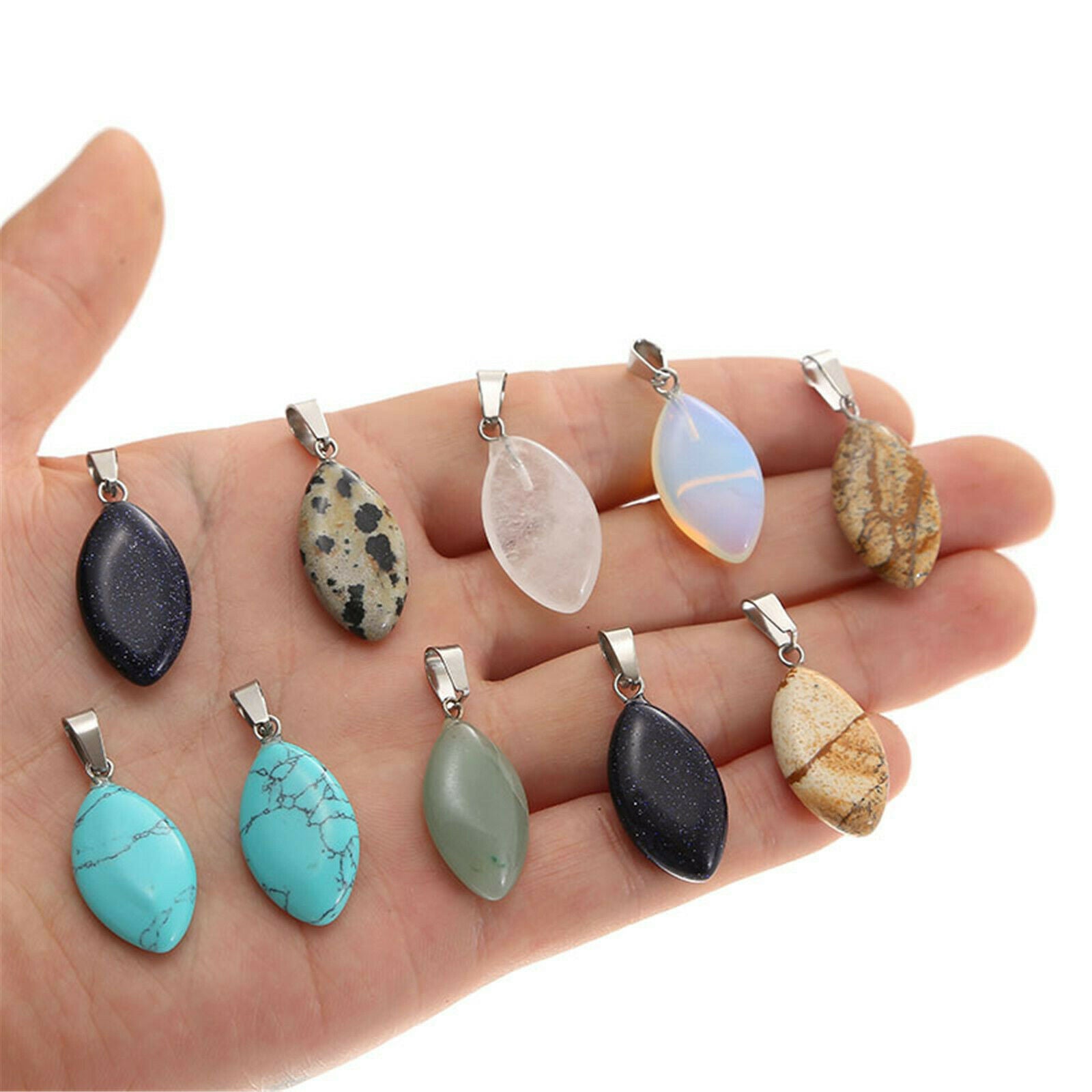 10pcs 35x14mm Manmade Turquoise Stone Hangging Pendant Charms Jewelry Crafts