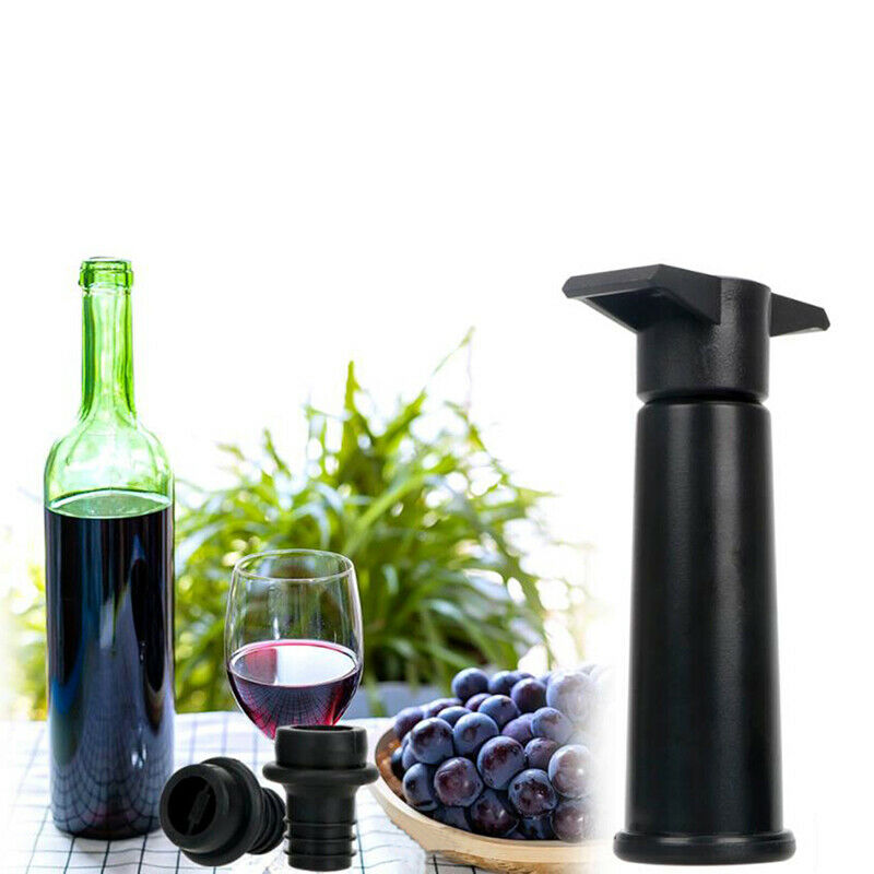 Silicone Wine Stopper 1 Pump+2 Caps Sealing Preserver Drink Bottle Hat Ca.l8