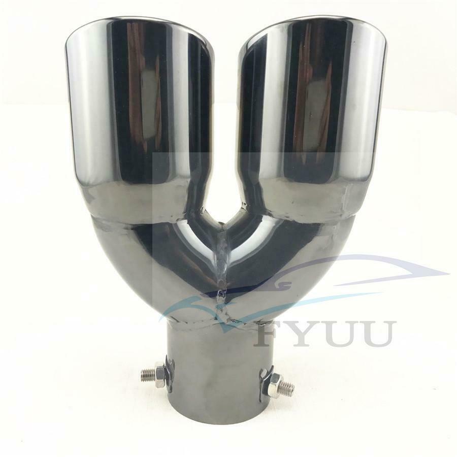 Titan Stainless Steel Round Dual Exhaust Tip 2.5" Inlet Angled Muffler Tail Pipe