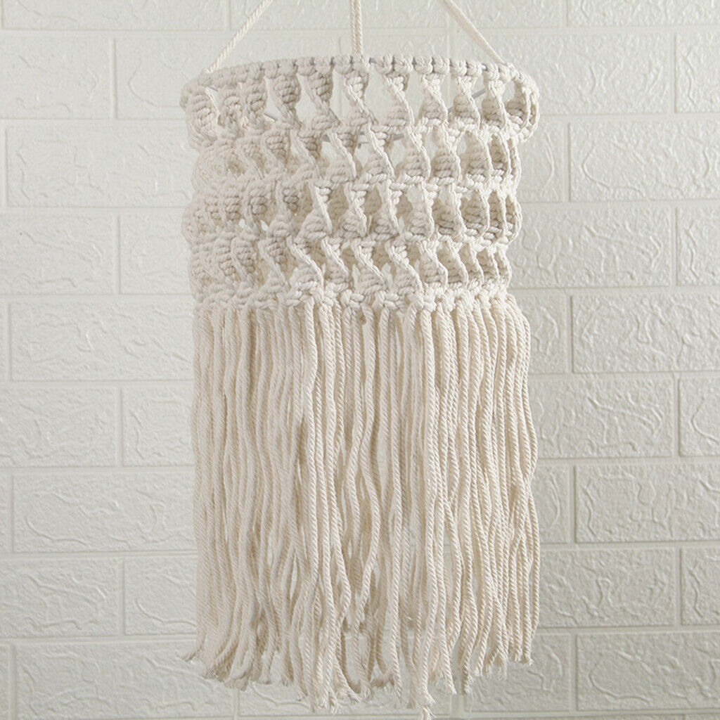 Woven Lampshade Macrame Tapestry Tassel Bohemian Home Room for Chandeliers