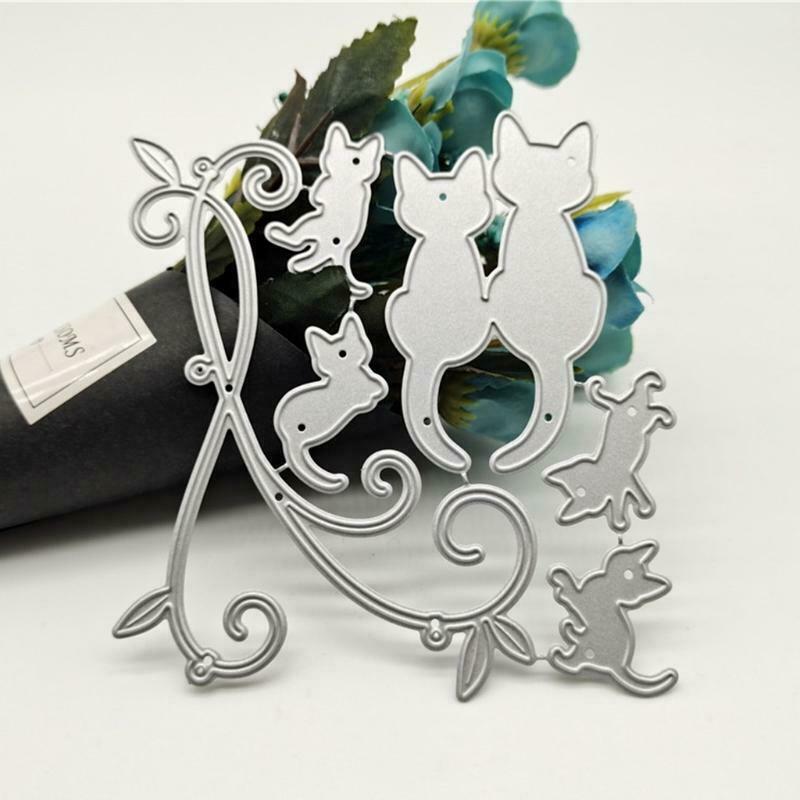 Cats Metal Cutting Dies Stencil DIY Scrapbooking Album Paper Card Template Mold