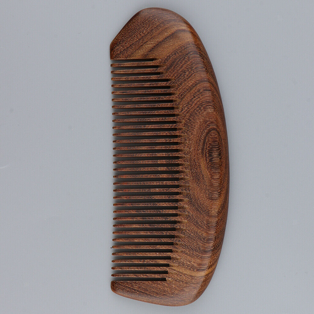 5" Premium Hand Made Wide Teeth Wood Comb Pocket Hair Brush Coarse Men Gift Word