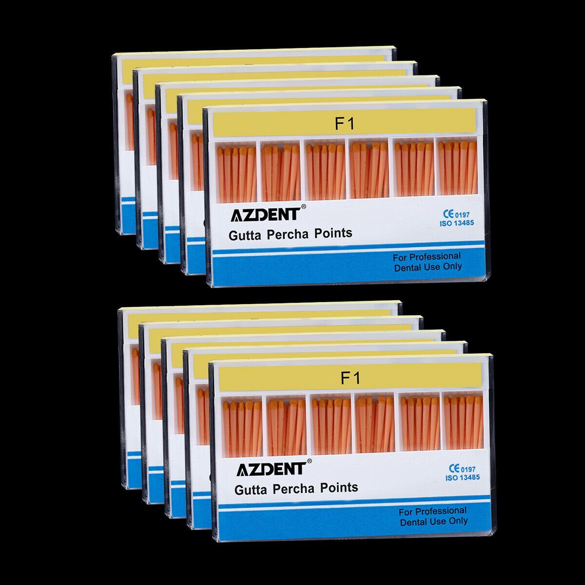 50 Kits Dental Endo Root Canal Gutta Percha Points Obturating Tips F1 AZDENT