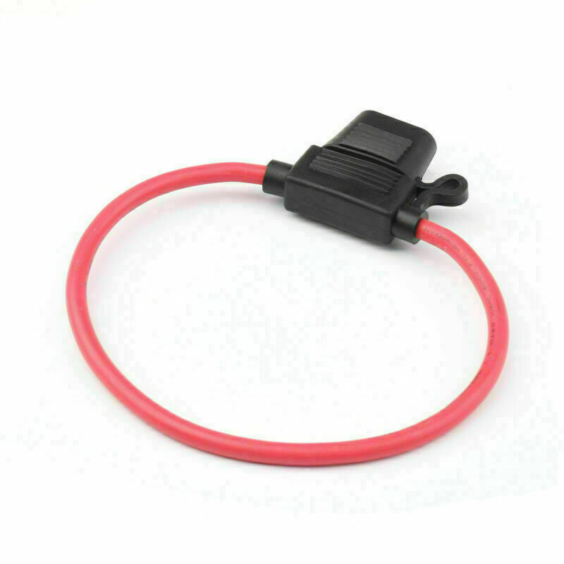 2Pcs Medium Blade Fuse Holder ATC ATO Waterproof 10AWG In-Line Wire For Car