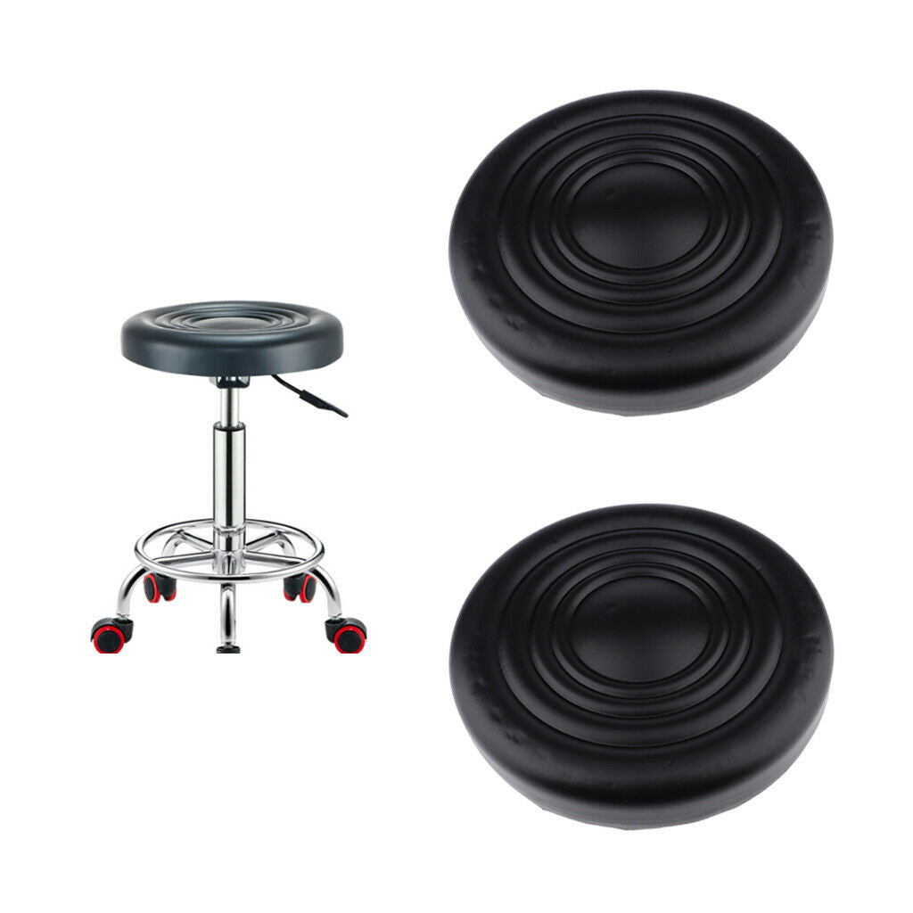 2x Leather Removable Bar Stool Replacement Cushion Round Standard Chair Seat